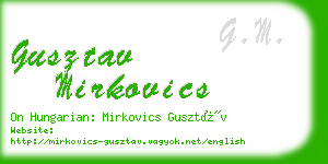 gusztav mirkovics business card